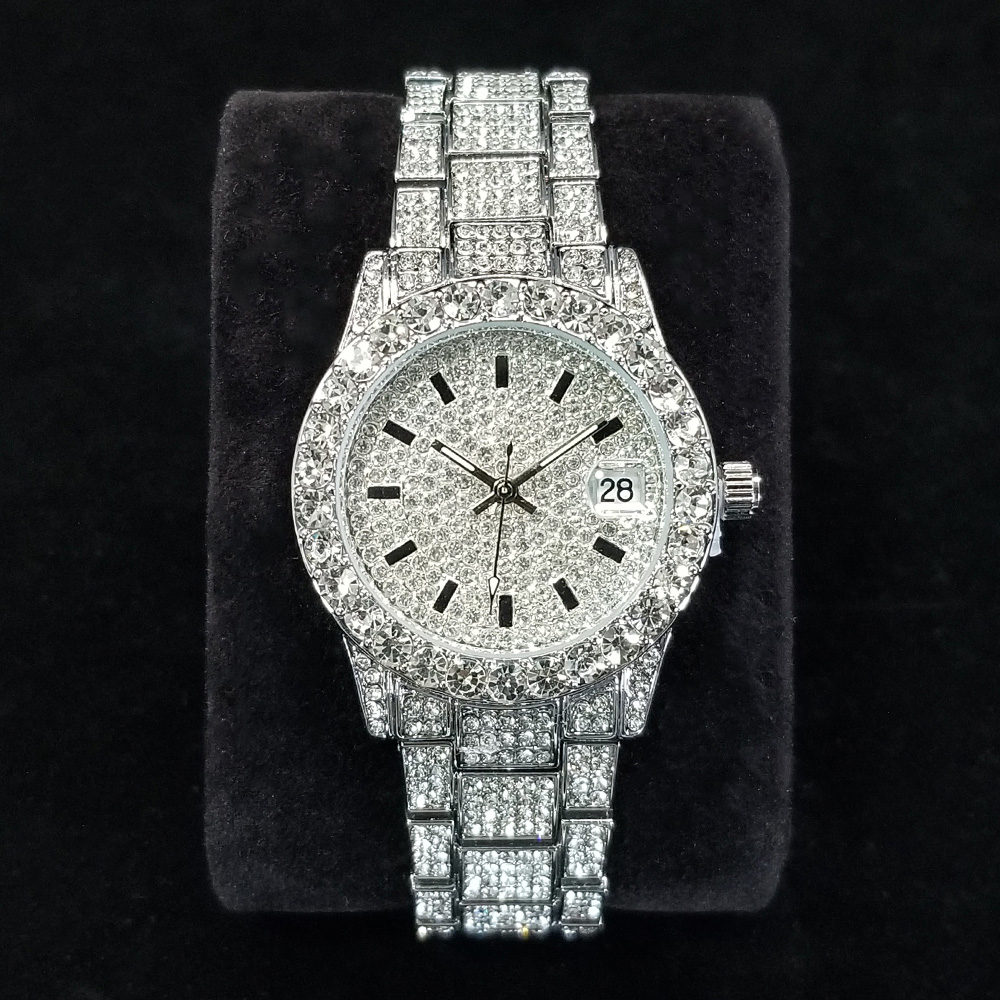 Jewelry Diamond Watches - Zarif Elmas Saatler Kadın Moda Gümüş