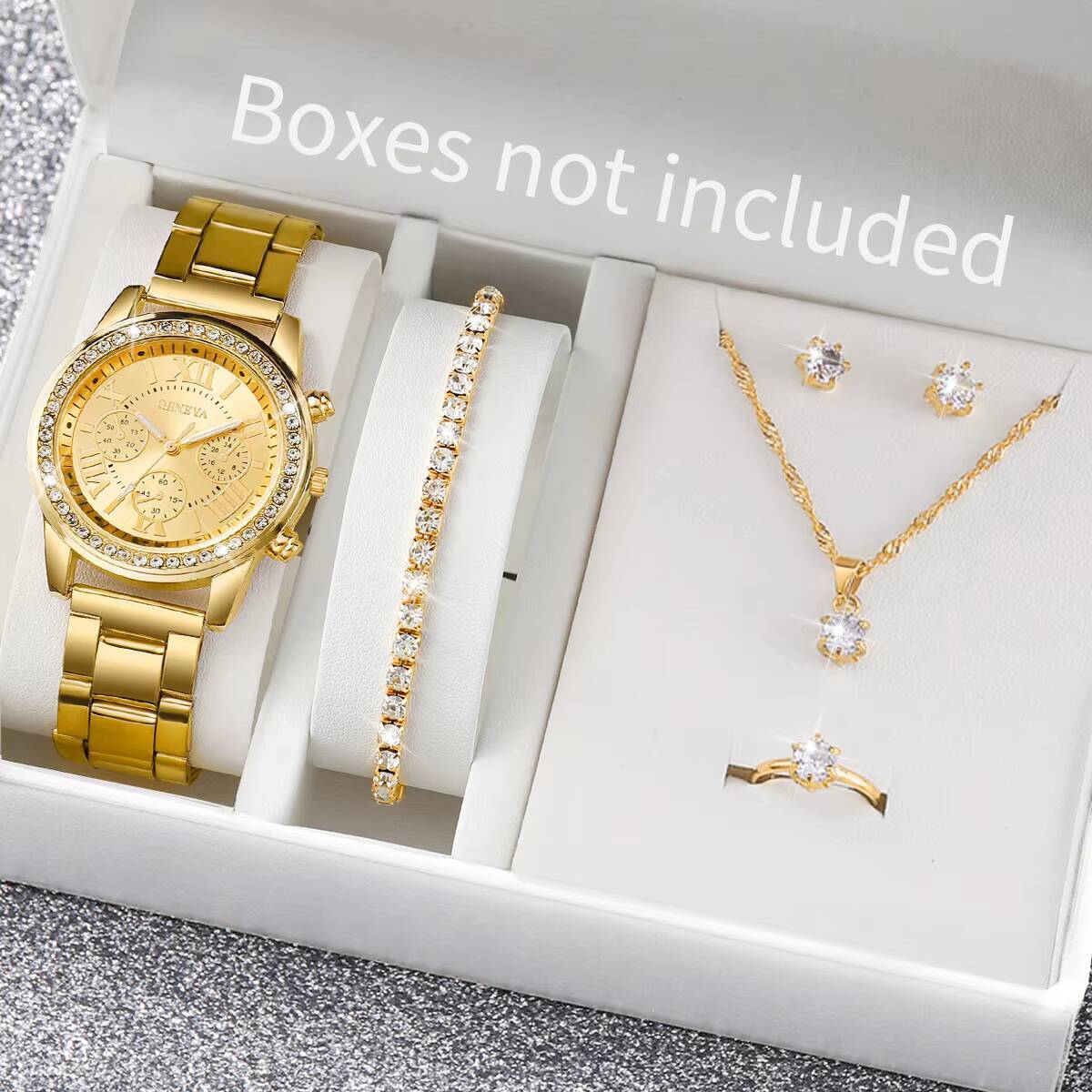 Jewelry Box Watches Bracelets - 6 adet/takım moda taklidi kadın saatler
