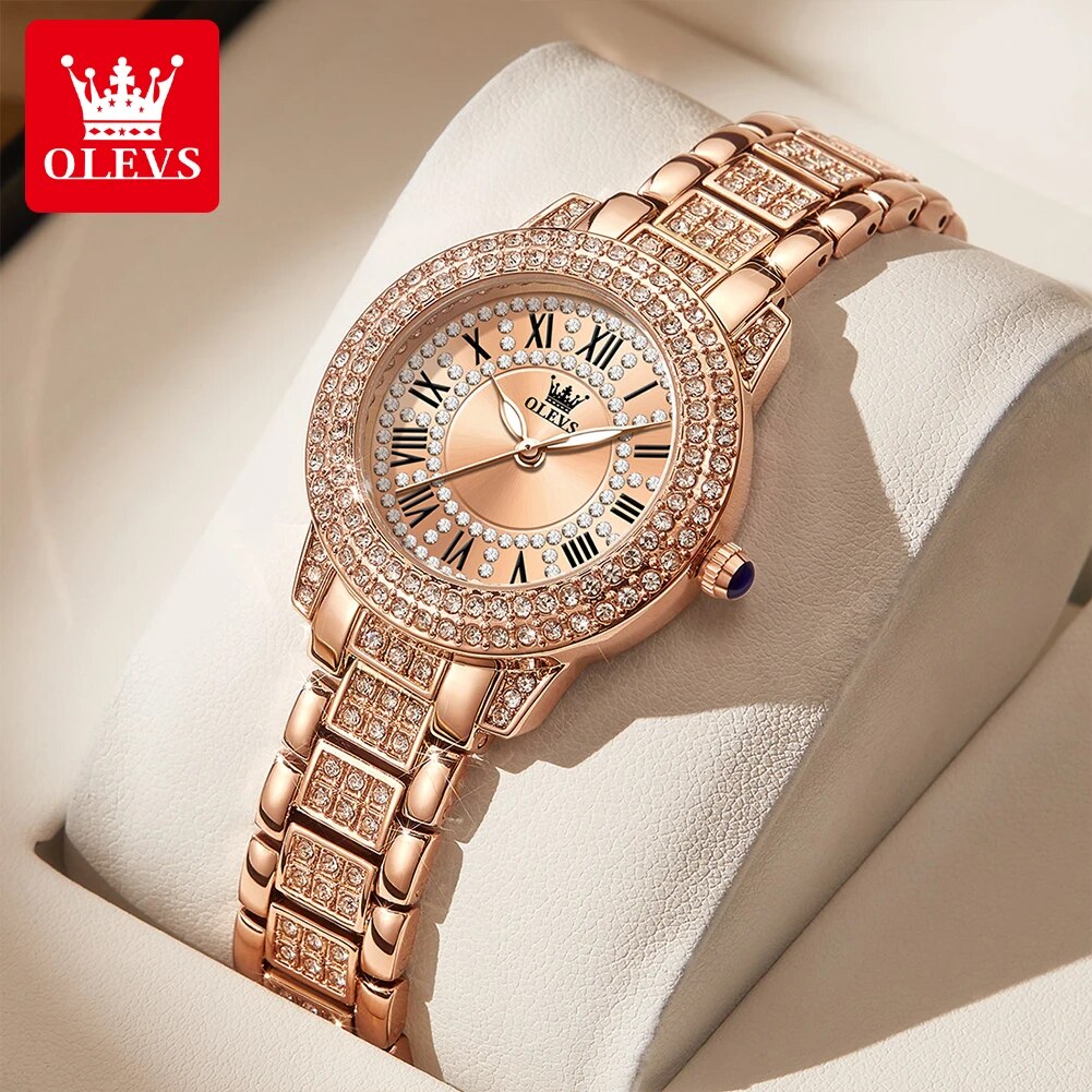 Jewelry Diamond Watches - OLEVS 9943 lüks tüm elmas orijinal