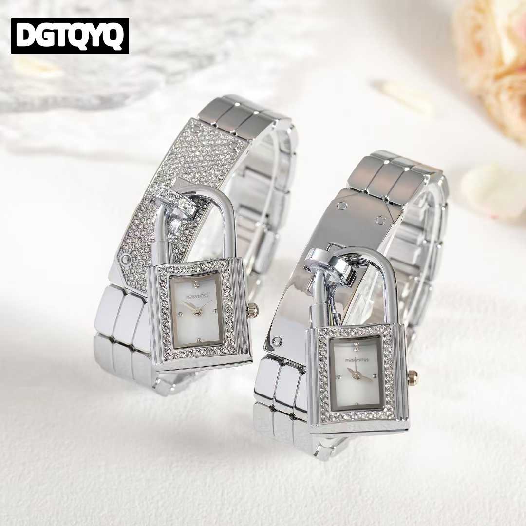 Jewelry Diamond Watches - Bayanlar için Gümüş Çıkarılabilir Kilitli Kol