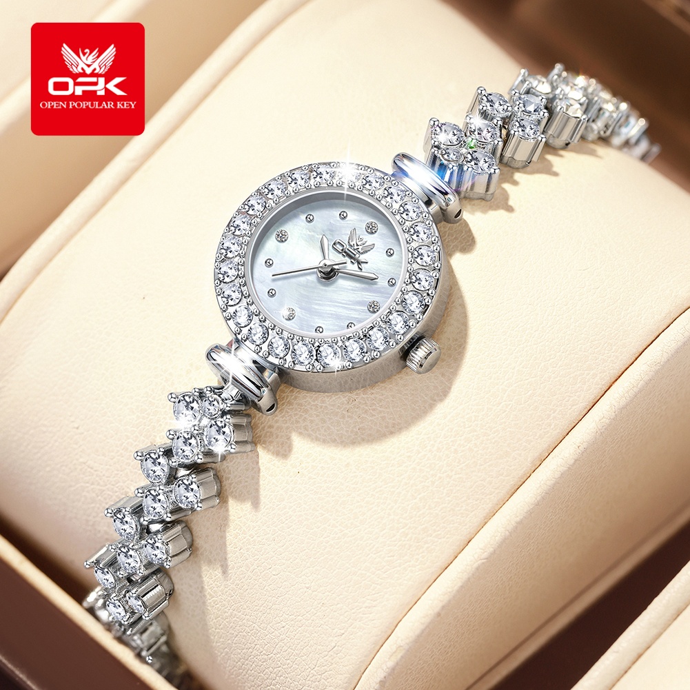 Jewelry Diamond Watches - OPK 6057 Tam Elmas Kuvars Saatler