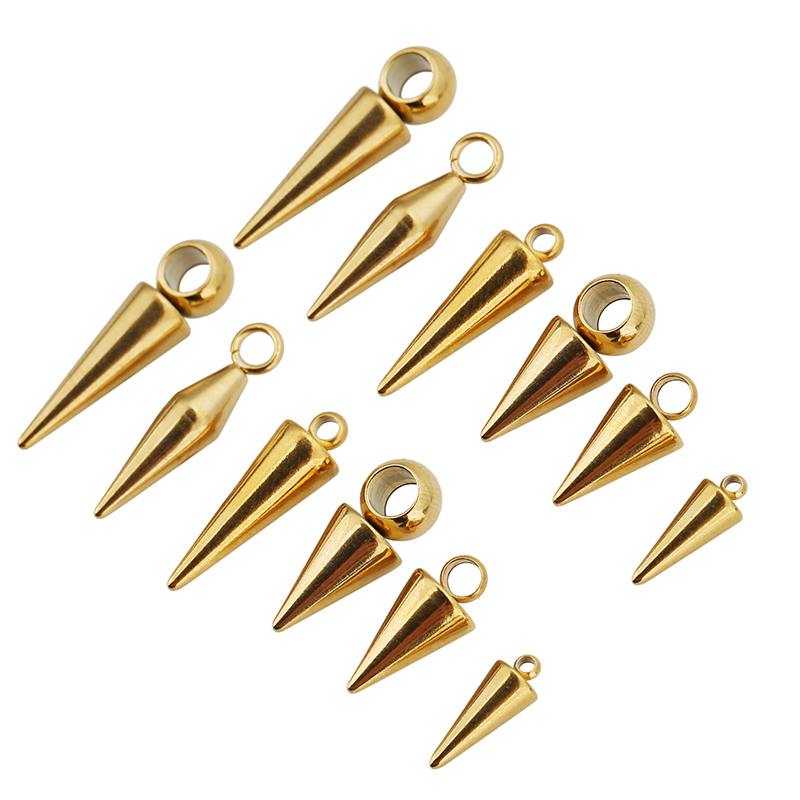 Moon Star Earrings - 10 adet Paslanmaz Çelik Koni Charms