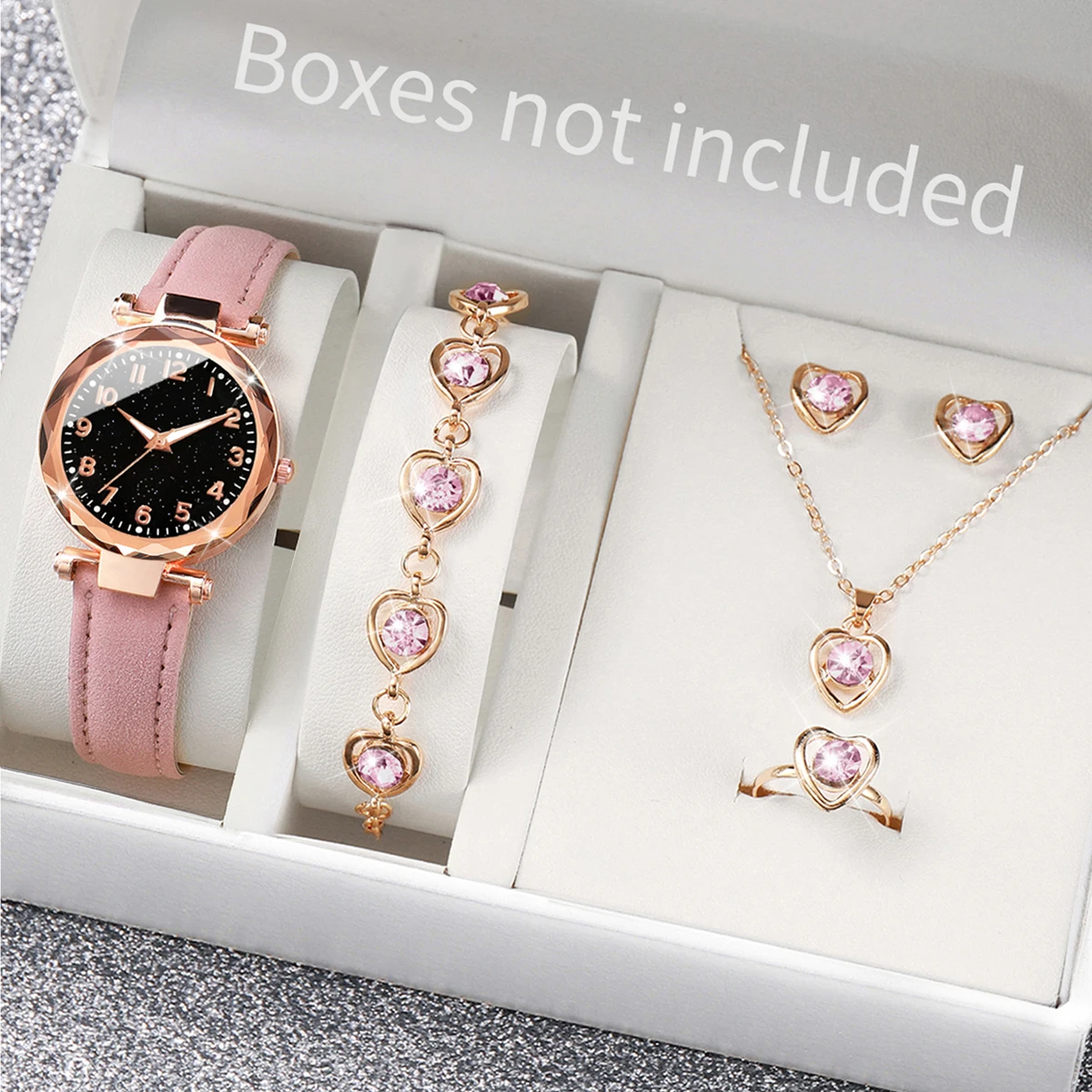 Jewelry Box Watches Bracelets - 5/6 adet moda kadın saatler rahat