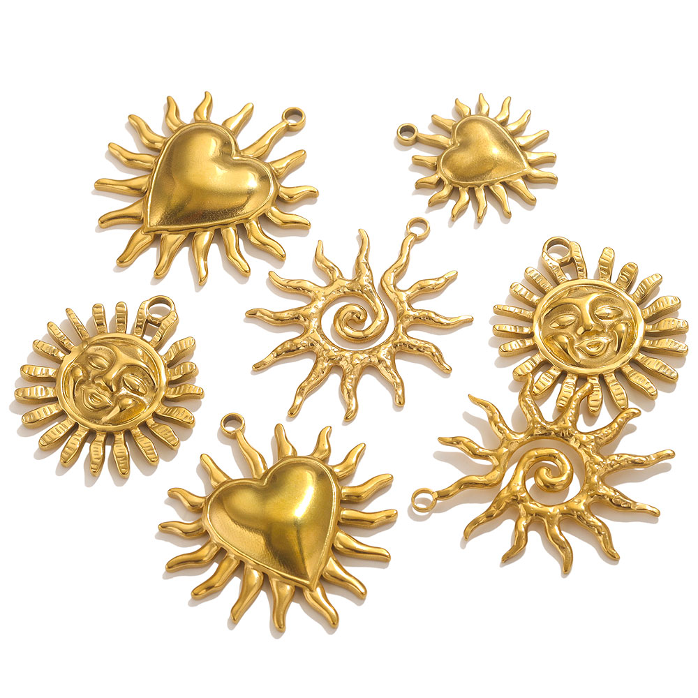 Moon Star Earrings - Takı yapımı için 5 adet paslanmaz