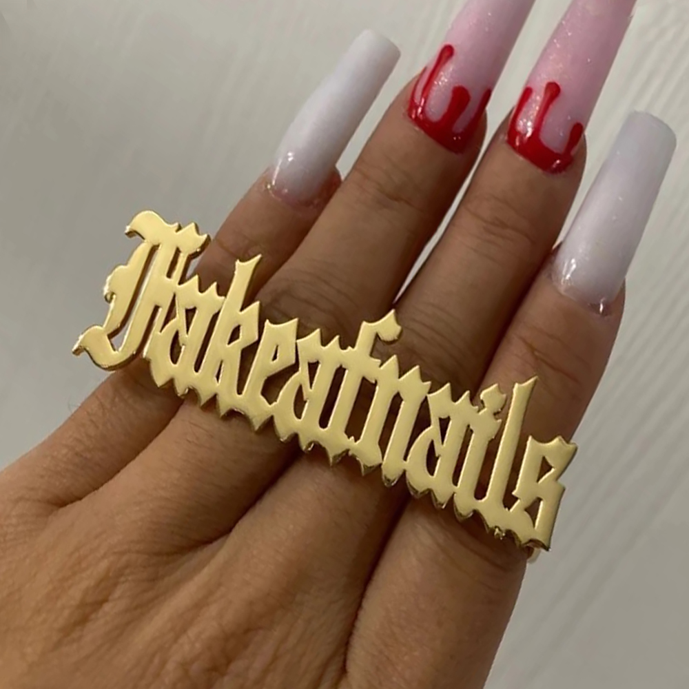 Statement Cocktail Ring - Erkekler Kadınlar için özel Ad Yüzük