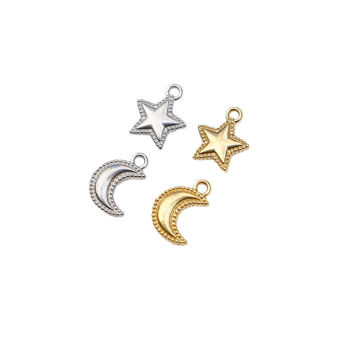 Moon Star Earrings - 5 adet Döküm Paslanmaz Çelik Yıldız