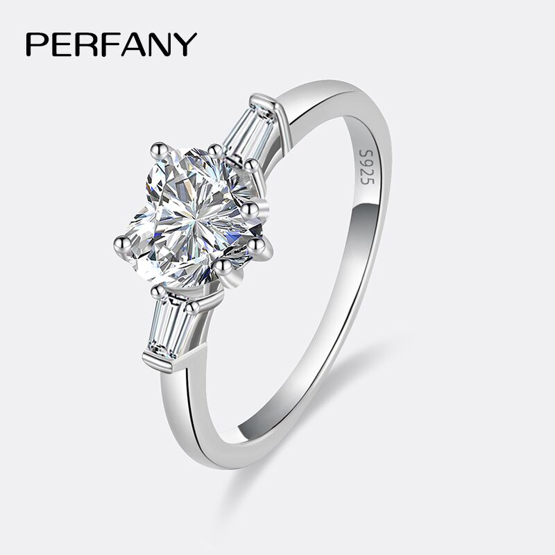 Statement Cocktail Ring - PERFANY 1CT Kalp Kesim Mozanit Nişan
