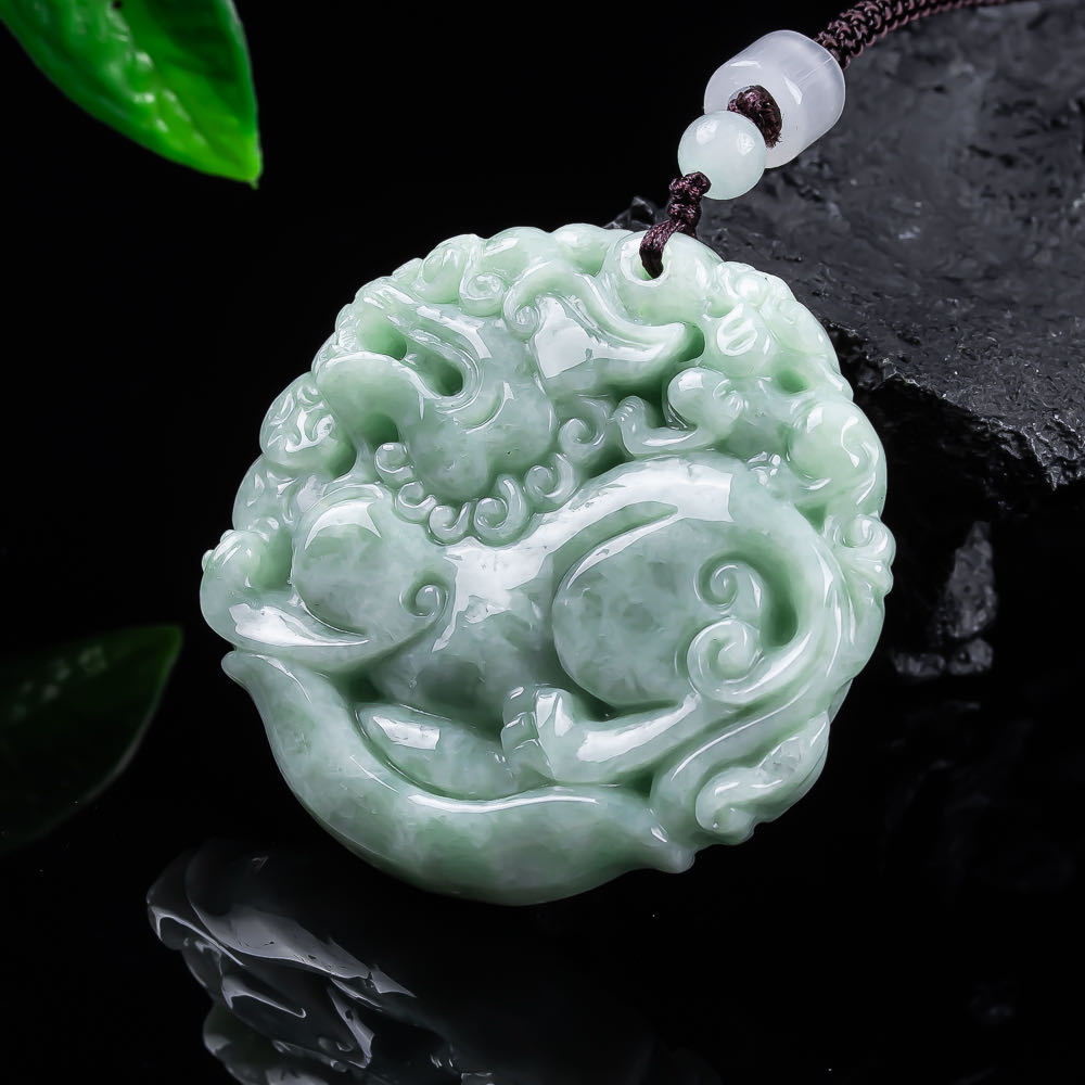 Necklace Pendant - Doğal Myanmar Jadeit Pixiu Kolye Kolye