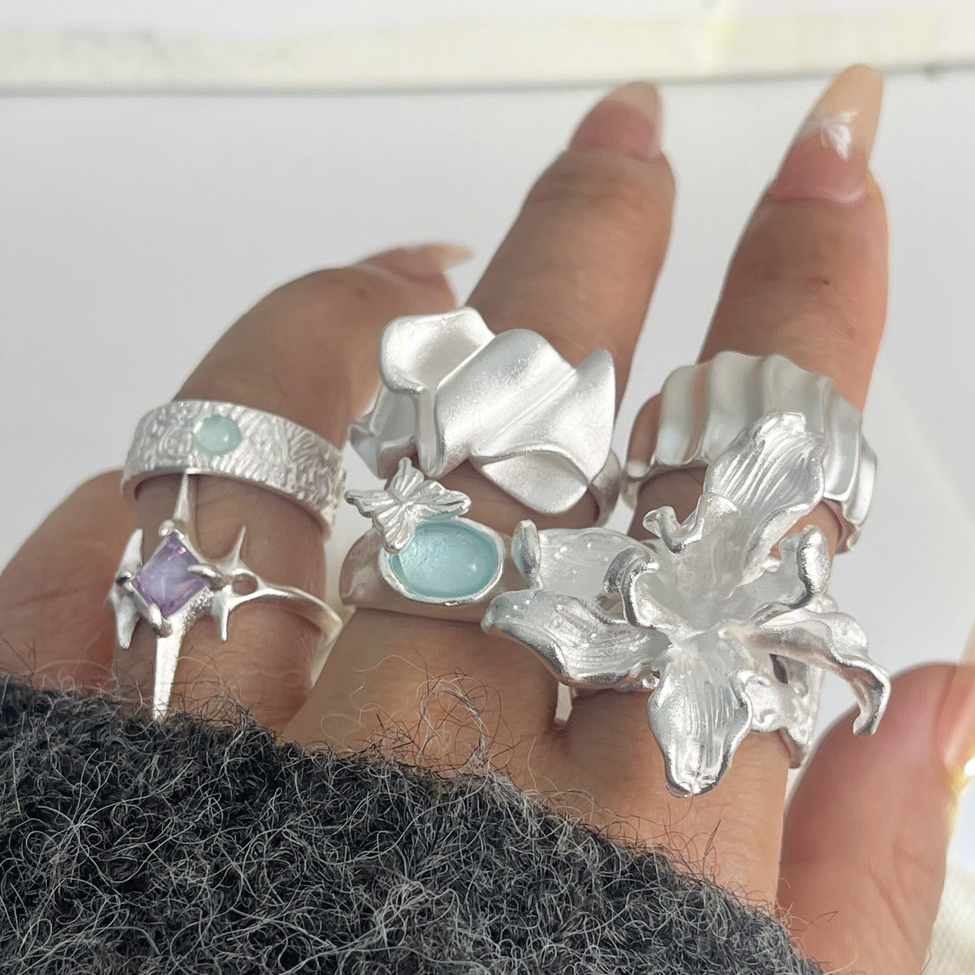925 Ayar Gümüş Yüzük Kadınlar  - Statement Cocktail Ring incelemesi ve fiyatı