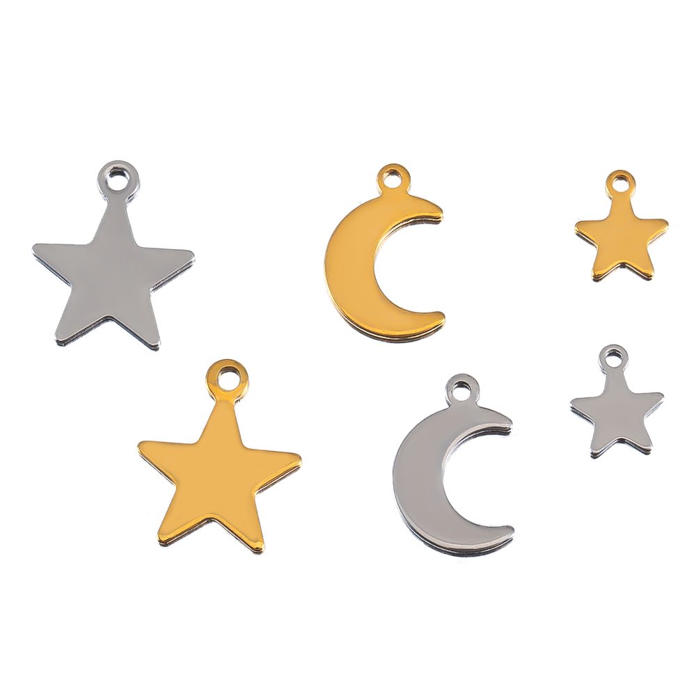 20 adet Paslanmaz Çelik Düz Yı - Moon Star Earrings incelemesi ve fiyatı