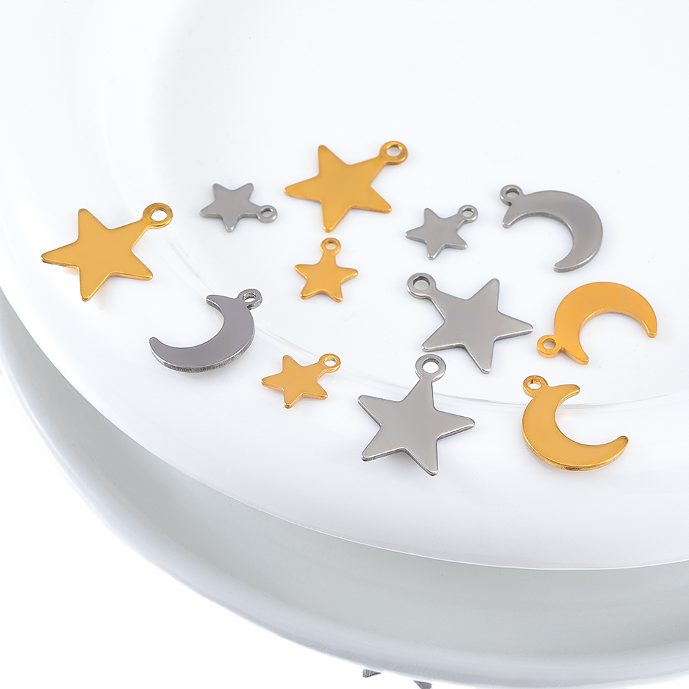 20 adet Paslanmaz Çelik Düz Yı - Moon Star Earrings incelemesi ve fiyatı