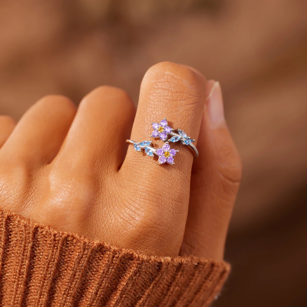 925 ayar gümüş çiçek yaprak yü - Statement Cocktail Ring incelemesi ve fiyatı