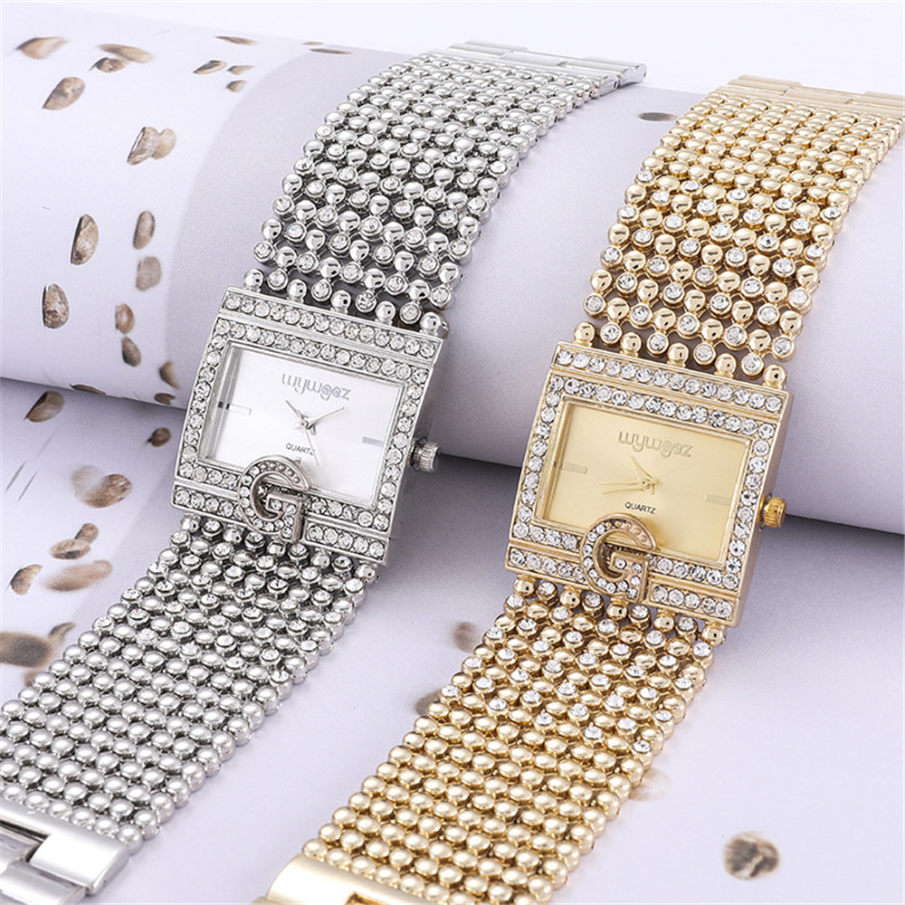Basit kare altın saatler kadın - Jewelry Diamond Watches incelemesi ve fiyatı