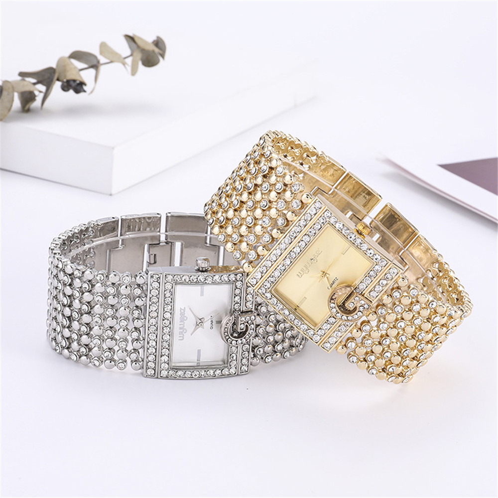 Basit kare altın saatler kadın - Jewelry Diamond Watches incelemesi ve fiyatı
