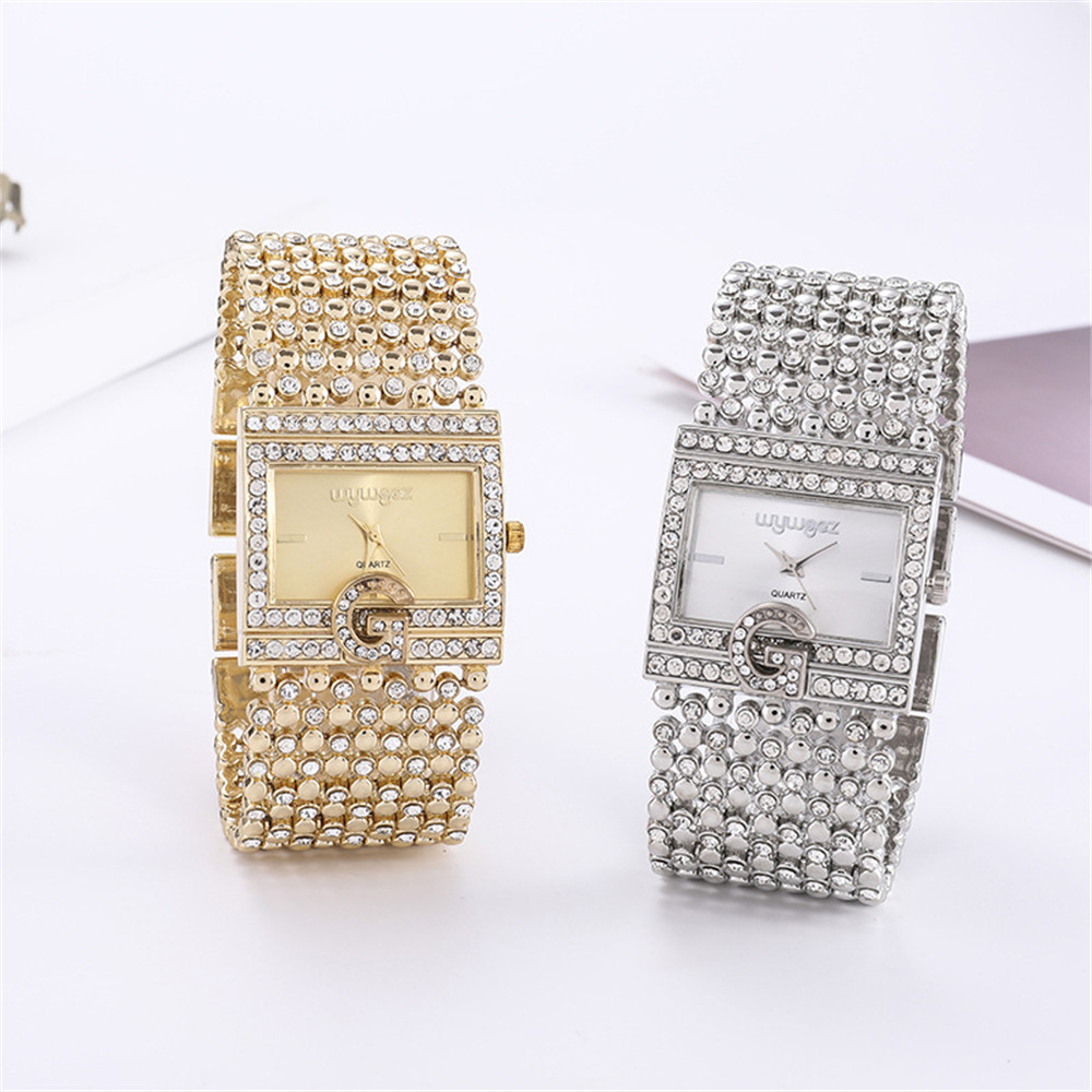 Basit kare altın saatler kadın - Jewelry Diamond Watches incelemesi ve fiyatı