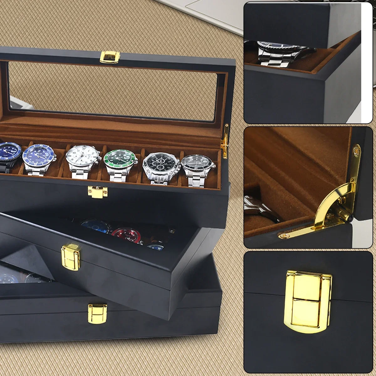 Sıcak El Yapımı Lüks Ahşap 6/1 - Jewelry Box That Holds Watches incelemesi ve fiyatı
