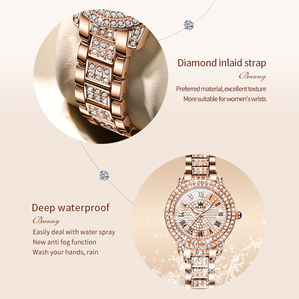 OLEVS 9943 Lüks Tüm Elmas Orij - Jewelry Diamond Watches incelemesi ve fiyatı